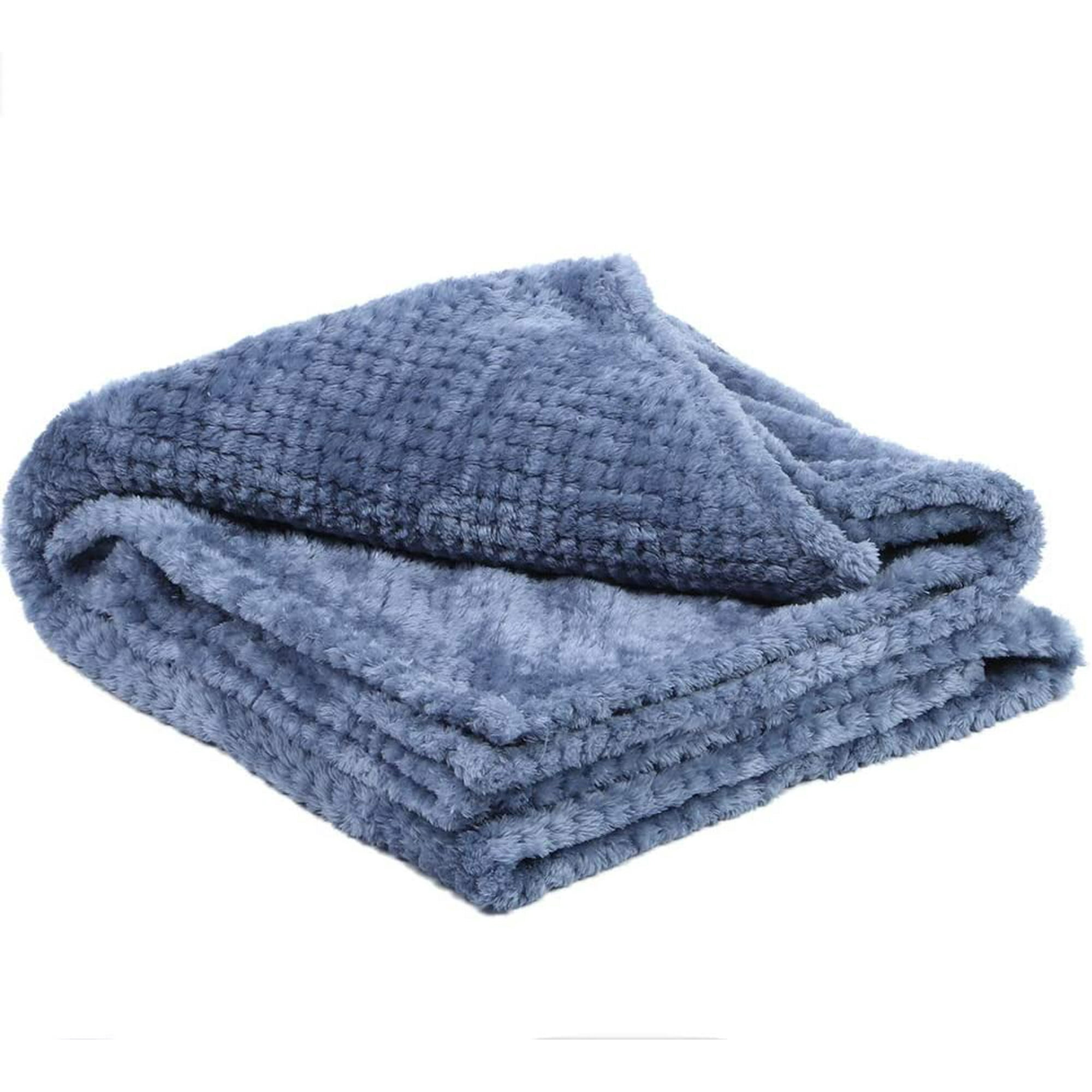 Smoky blue, 70100cm Polyester Blanket Sofa for Spring Bed Summer Wrinkle Resistance Blanket 